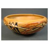 Roseville Yellow Laurel Low Cupped Bowl