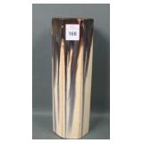 Fulper Seven Sided Cream / Yellow Flambe Vase