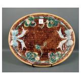 Large Antique Majolica Bow & Berry Decorated O