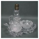 McKee Bros. Five Pc Crystal Hickman Condiment Set