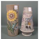 Two Victorian Bristol Enameled Decorated Vases