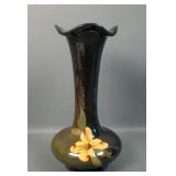 Standard Glaze Pottery Vase with Floral Decoration