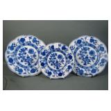 3 Johnson Bros. England Flow Blue "Holland" Plates