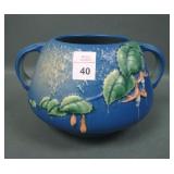 Roseville Art Pottery Blue Fuchsia Handled Vase