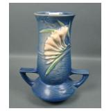 Roseville Art Pottery Blue Freesia Handled Vase
