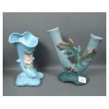 Two Piece Blue Weller Art Pottery Lot