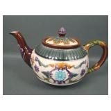 Rorstrand Majolica Floral Medallion Teapot