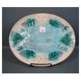 Samuel Lear Majolica Water Lily Oval Tray