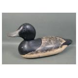 Vintage Wooden Blue Bill Duck Decoy w/ Glass Eyes