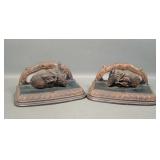 Late 1800's Bronze Bany Slipper Bookends