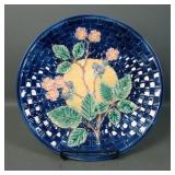 Antique Majolica Cobalt Decorated Plate