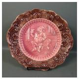 Antique Majolica Embossed Plate