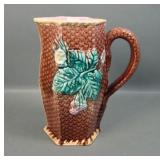 George Jones Majolica Decorated Water Pitcher