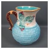 Majolica Leaf & Floral Water Pitcher