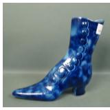 Large English Flow Blue Victorian Boot Vase