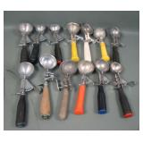 Lot of 15 Vintage Ice Cream Scoops & Spoons