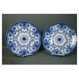 2 New Wharf English Flow Blue Conway 10" Plates