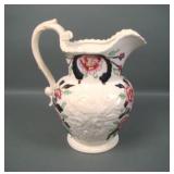 Antique English Polychrome Decorated Pitcher