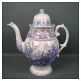 Mid 1800's English Transferware Scenic Coffee Pot