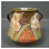 Roseville Pottery Brown Jonquil Small Handled Vase