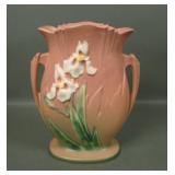 Roseville Pottery Pink Iris Pillow Vase