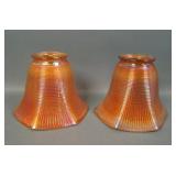 2 Imperial Marigold Fine Cross Hatch Lamp Shades