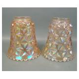 Two Imperial Pastel Diamond Block Lamp Shades