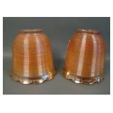 2 Imperial Marigold Flared Fine Cross Hatch Lamp