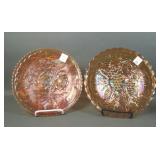 Two Imperial Marigold 9" Carnival Glass Plates
