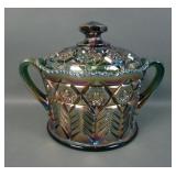 Cambridge Green Inverted Feather Cracker Jar