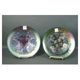 Two Carnival Glass Grape & Cable Plates