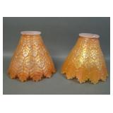 Two Fenton Marigold on Monstone Leaf Tier Shades