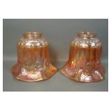 2 Vintage Imp. Marigold Leaf Garden Lamp Shades