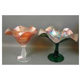 Two Fenton Carnival Glass Compotes