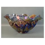LE Smith Quintec Carnival Glass Bowl
