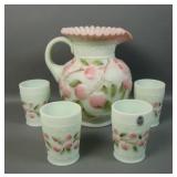 Fenton Lotus Mist Green Apple Tree 5 Pc Water Set