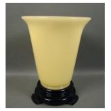 1920's Fenton Chinese Yellow Flared Flip Vase W/