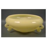 1920's Fenton Chinese Yellow Triple Dolphin Bowl