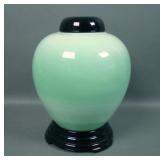 Fenton Chameleon Green Blank Ginger Jar & Base
