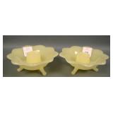 Fenton # 848 Chinese Yellow  Lotus Candle Holders