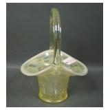 Fenton Topaz Opal iridised Butterfly & Berry Baskt