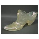 Fenton Iridised Topaz Rose Embossed Shoe