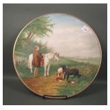 1882 Victorian Hand Painted Hunt Scene Charger