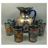 Dugan Blue Floral & Grape 7 Pc Water Set