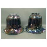 Two Imperial Smoke Leaf Garden Lamp Shades
