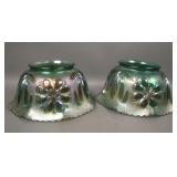 Two Imperial Green Mayflower Gas Light Shades