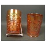 Two Fenton Marigold Strawberry Scroll Tumblers