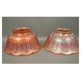 2 Imperial Marigold Block & Daisy Gas Light Shades