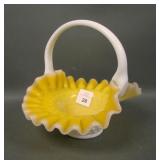 Vintage Kanawah Yellow Overlay Hobnail MG Basket