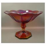 Fenton Large Red Stretch Flared Ftd Compote